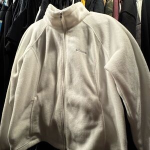 White Columbia Fleece Zip-Up Jacket 2X